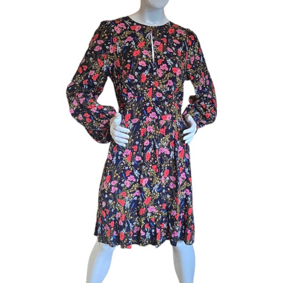 🏷️NWT  -  BANANA REPUBLIC Floral Keyhole Mini Dress sz 12 Tall  -  NWT🏷️ - Picture 1 of 9